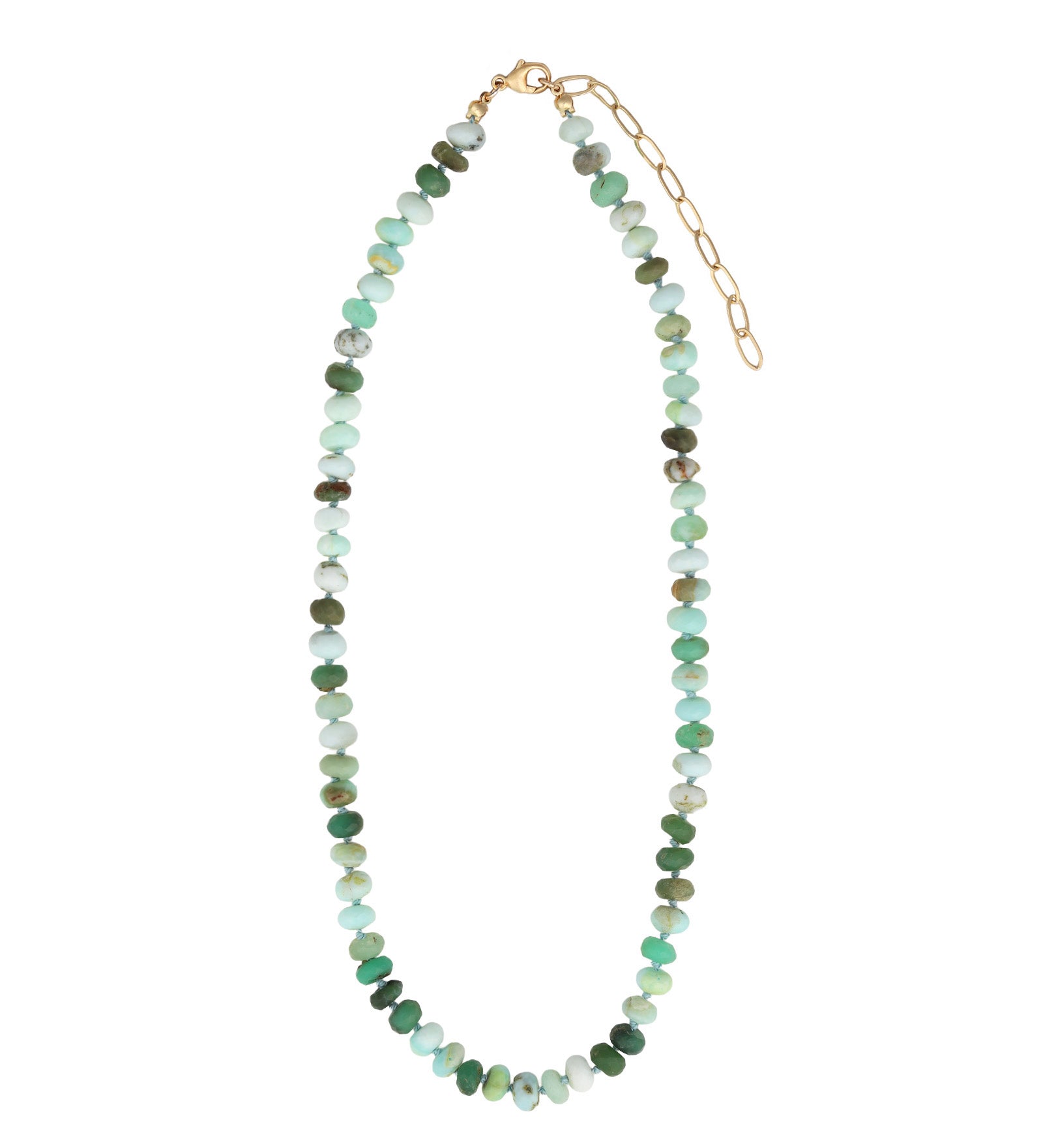 Gem Jar-Faceted Peruvian Opal Rondelle Beaded Necklace | 8.5mm-Necklaces-Blue Ruby Jewellery-Vancouver Canada