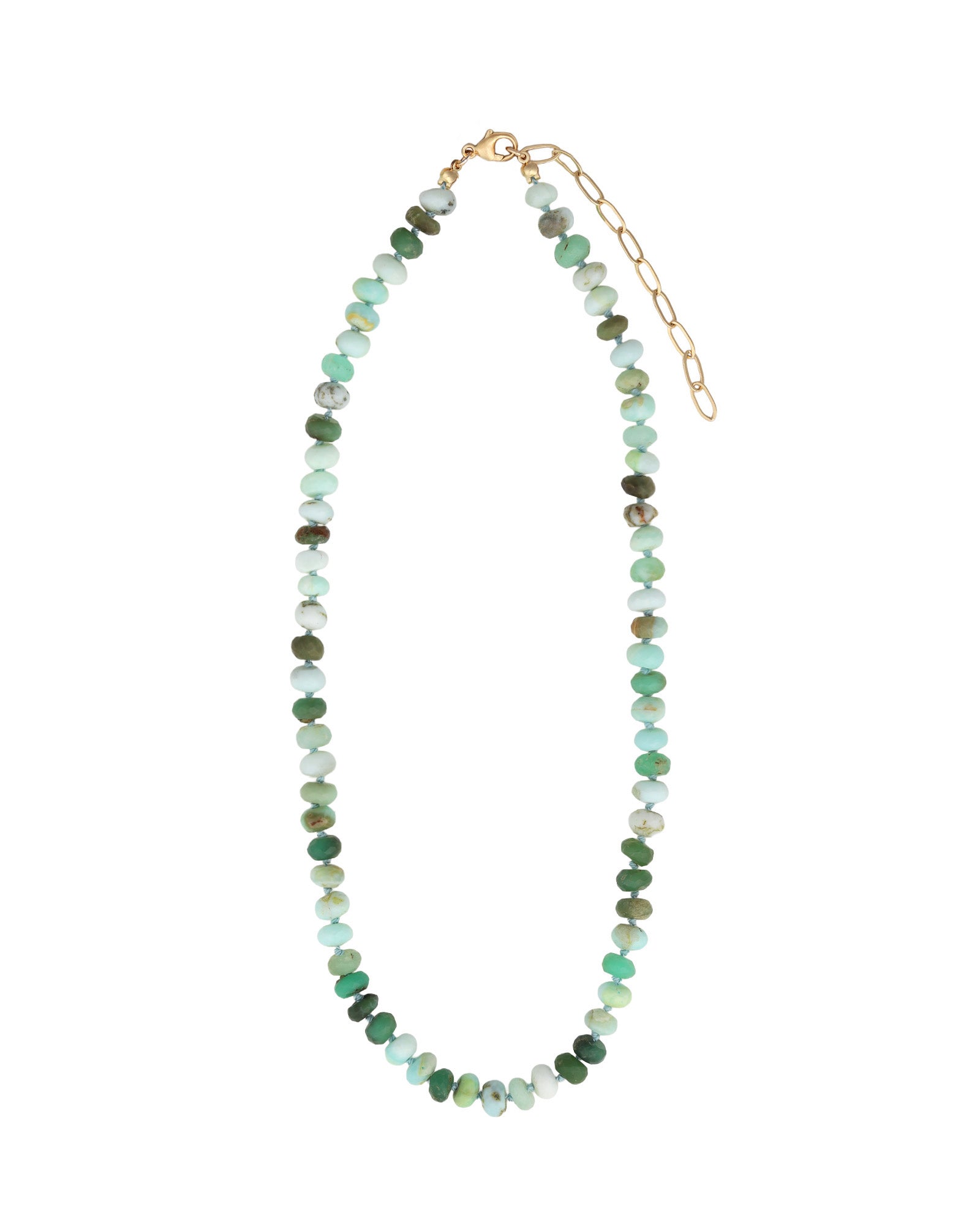 Gem Jar-Faceted Peruvian Opal Rondelle Beaded Necklace | 8.5mm-Necklaces-Blue Ruby Jewellery-Vancouver Canada