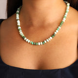 Gem Jar-Faceted Peruvian Opal Rondelle Beaded Necklace | 8.5mm-Necklaces-Blue Ruby Jewellery-Vancouver Canada