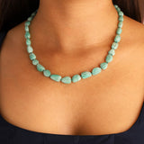 Carved Emerald Beaded Necklace