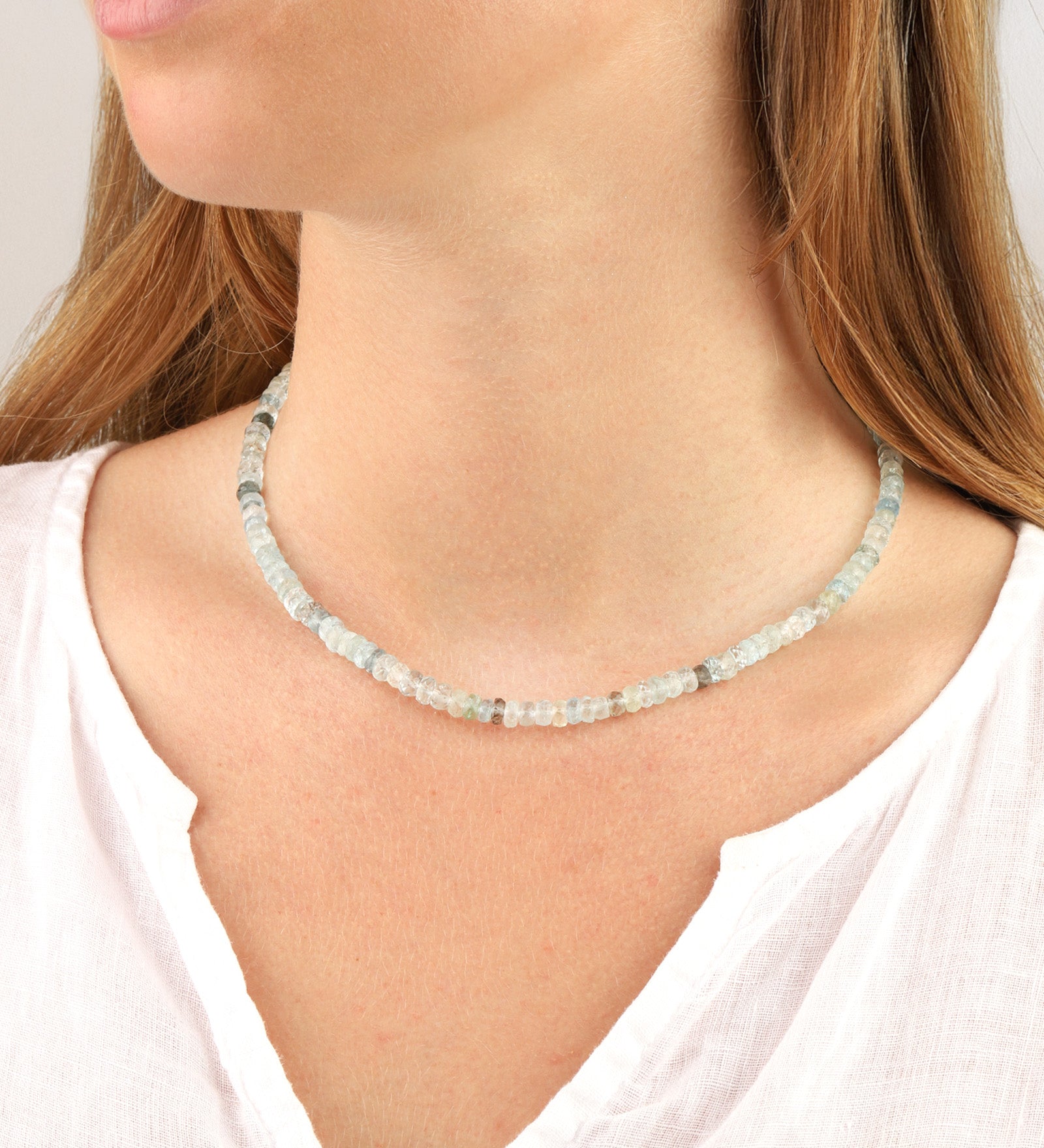 Gem Jar-Moss Aquamarine Beaded Necklace | 5mm-Necklaces-Blue Ruby Jewellery-Vancouver Canada