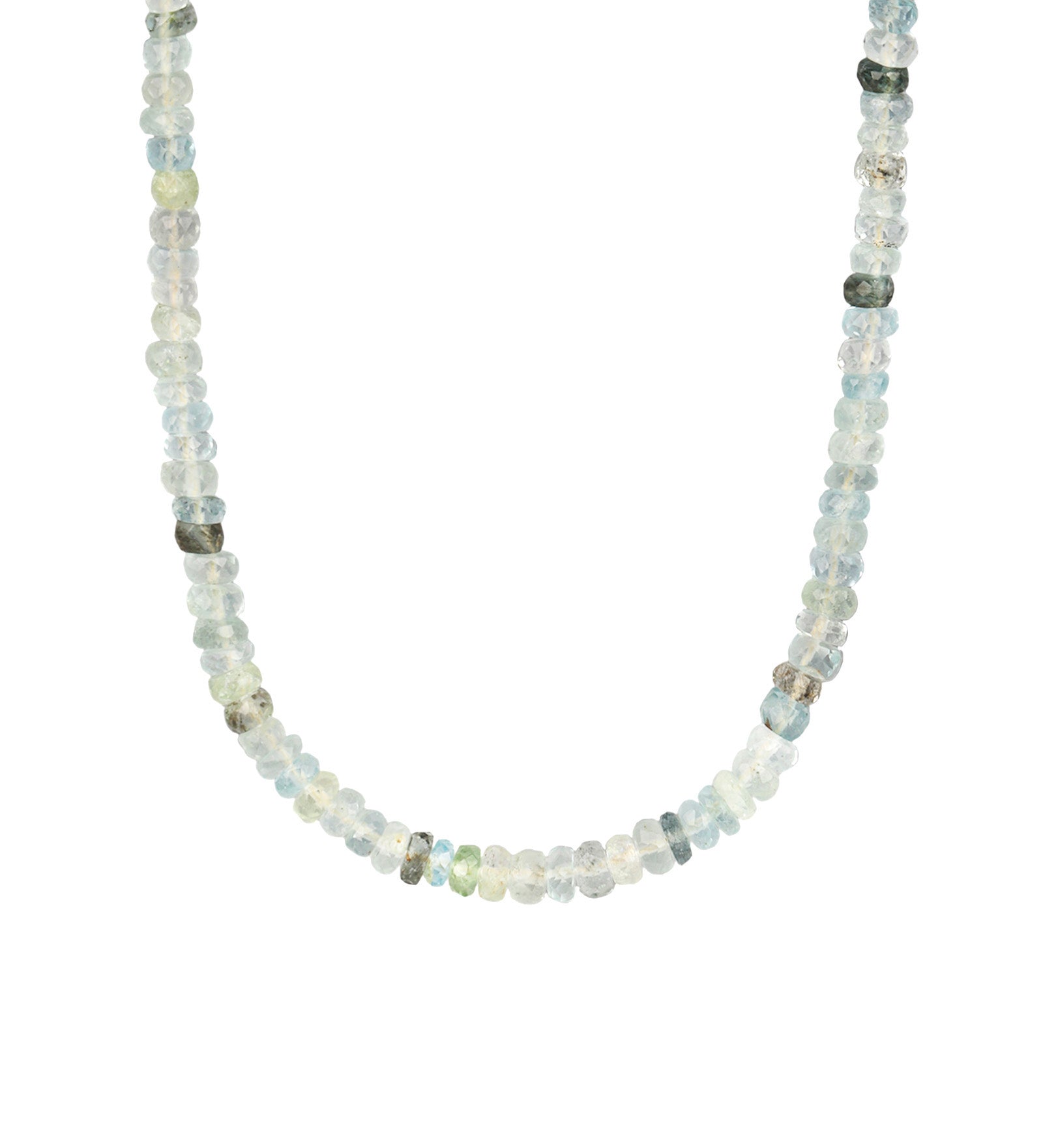 Gem Jar-Moss Aquamarine Beaded Necklace | 5mm-Necklaces-14k Gold Filled, Shaded Aquamarine-Blue Ruby Jewellery-Vancouver Canada