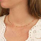 Citrine & Carnelian Miyuki Bead Necklace