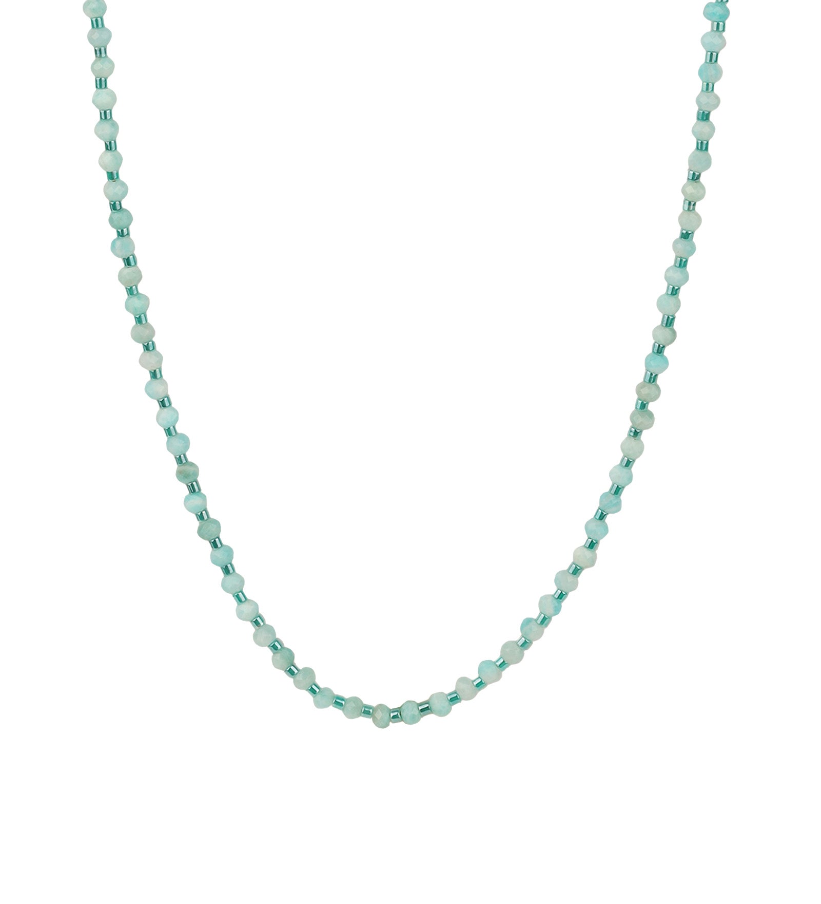 Gem Jar-Amazonite Miyuki Bead Necklace-Necklaces-14k Gold Filled, Amazonite-Blue Ruby Jewellery-Vancouver Canada