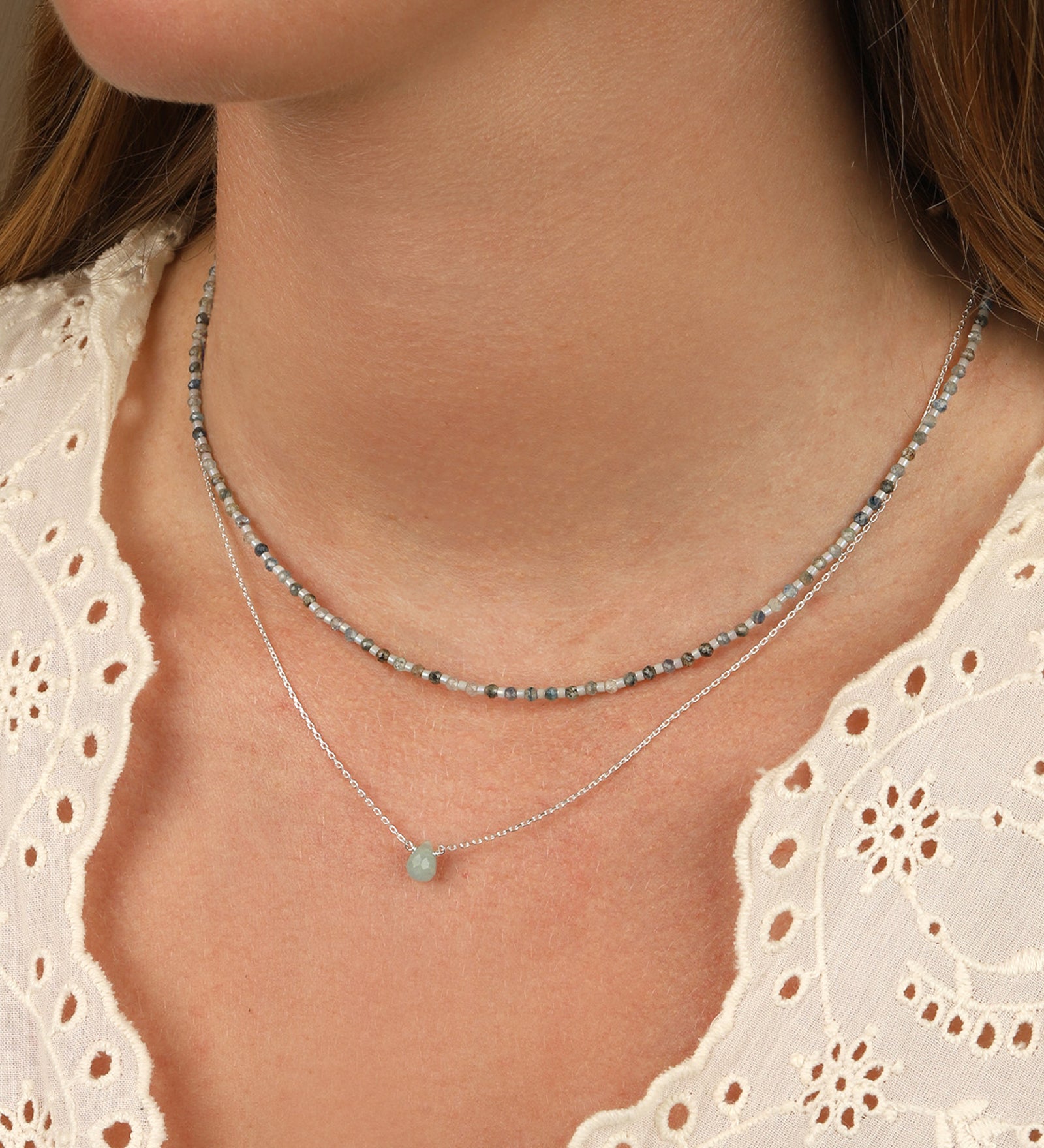 Gem Jar-Kyanite Miyuki Bead Necklace-Necklaces-Blue Ruby Jewellery-Vancouver Canada