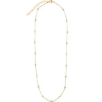 Apatite & Amazonite Station Necklace 14k Gold Filled, Apatite, Amazonite