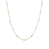 Apatite & Amazonite Station Necklace 14k Gold Filled, Apatite, Amazonite