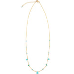 Bold Mixed Stone Station Necklace 14k Gold Filled, Apatite, Amazonite