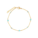 Apatite & Amazonite Station Bracelet 14k Gold Filled, Apatite, Amazonite