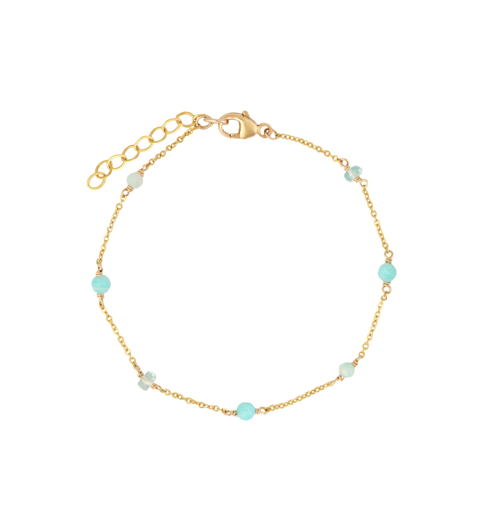 Apatite & Amazonite Station Bracelet 14k Gold Filled, Apatite, Amazonite