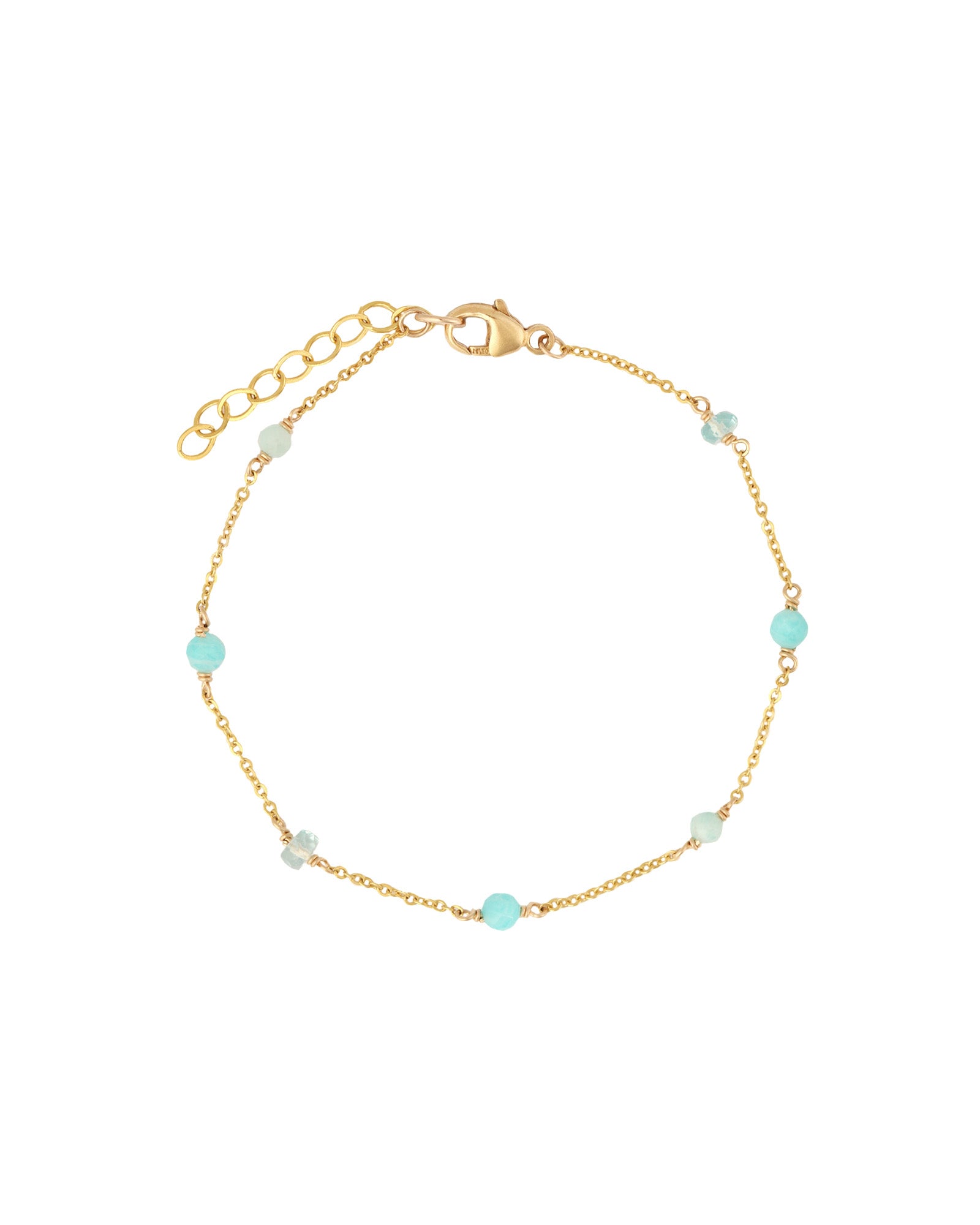 Apatite & Amazonite Station Bracelet 14k Gold Filled, Apatite, Amazonite