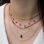 Gem Jar-Ruby Mix Beaded Necklace | 3mm-Necklaces-Blue Ruby Jewellery-Vancouver Canada
