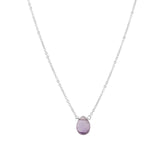 Stoned By Gem Jar-Amethyst Pear Cable Chain Necklace-Necklaces-Sterling Silver, Amethyst-Blue Ruby Jewellery-Vancouver Canada