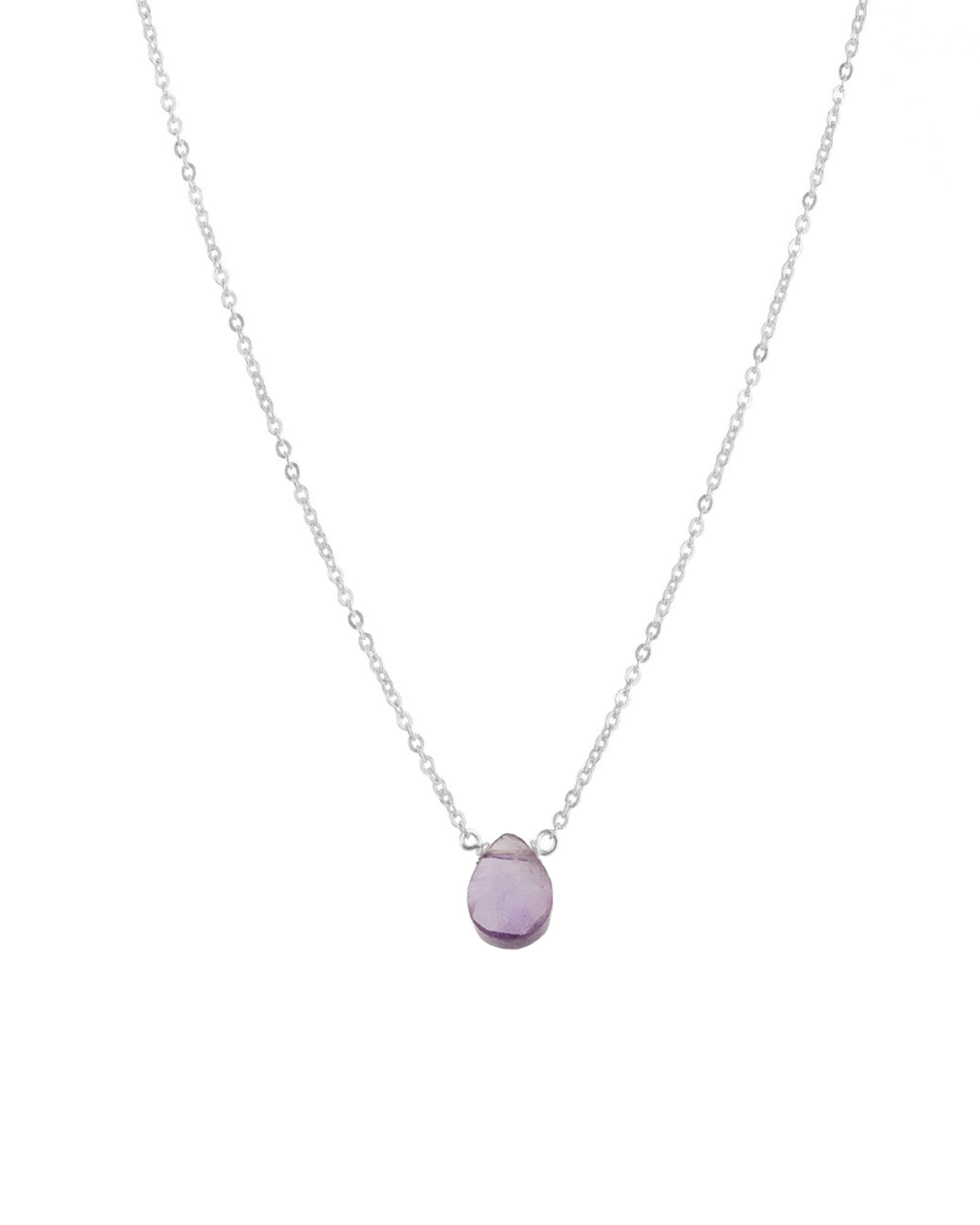 Stoned By Gem Jar-Amethyst Pear Cable Chain Necklace-Necklaces-Sterling Silver, Amethyst-Blue Ruby Jewellery-Vancouver Canada