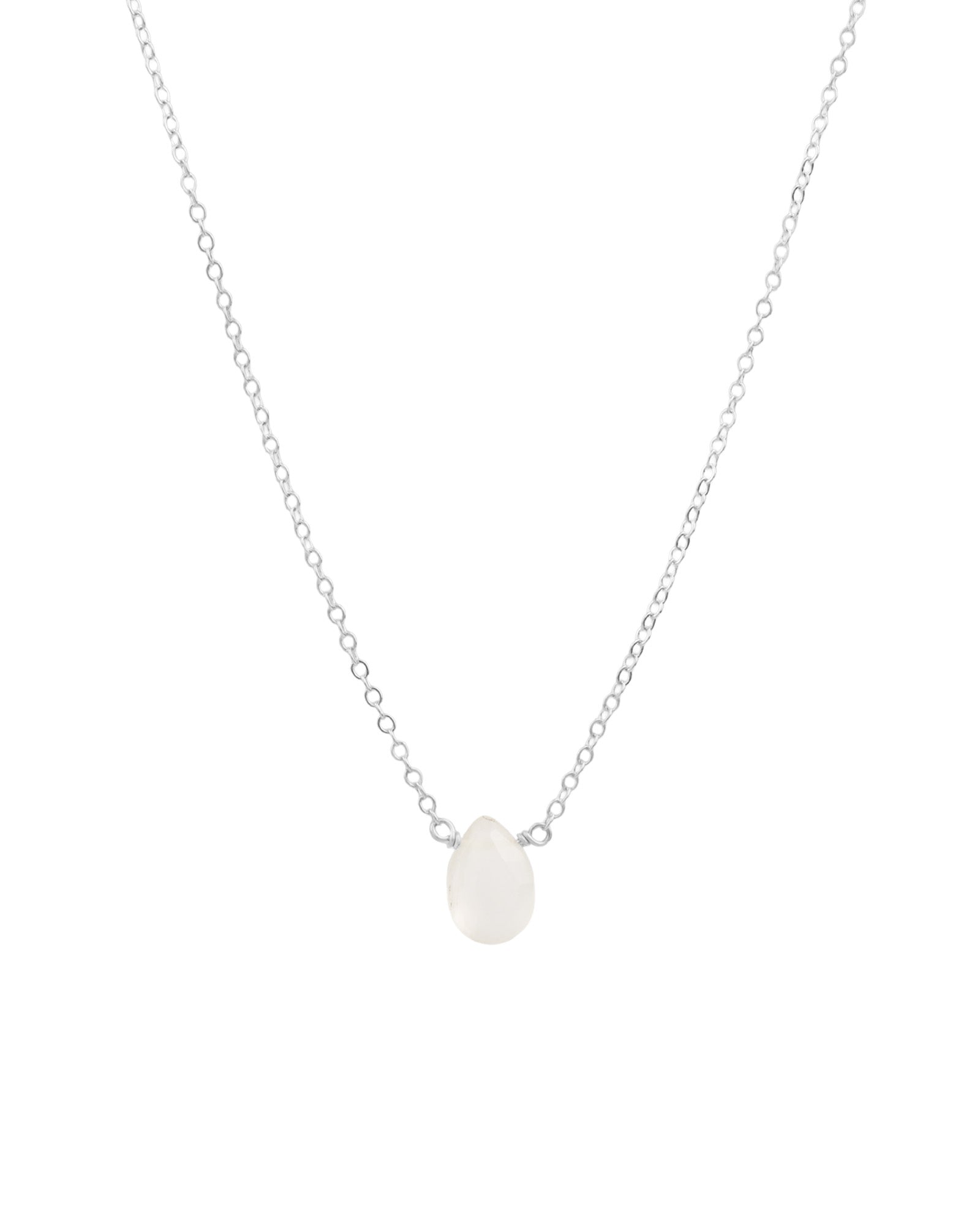 Stoned By Gem Jar-Moonstone Pear Cable Chain Necklace | 6mm-Necklaces-Blue Ruby Jewellery-Vancouver Canada