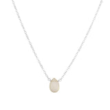 Stoned By Gem Jar-Moonstone Pear Cable Chain Necklace-Necklaces-Sterling Silver, Moonstone-Blue Ruby Jewellery-Vancouver Canada