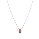 Stoned By Gem Jar-Garnet Pear Cable Chain Necklace-Necklaces-Sterling Silver, Garnet-Blue Ruby Jewellery-Vancouver Canada