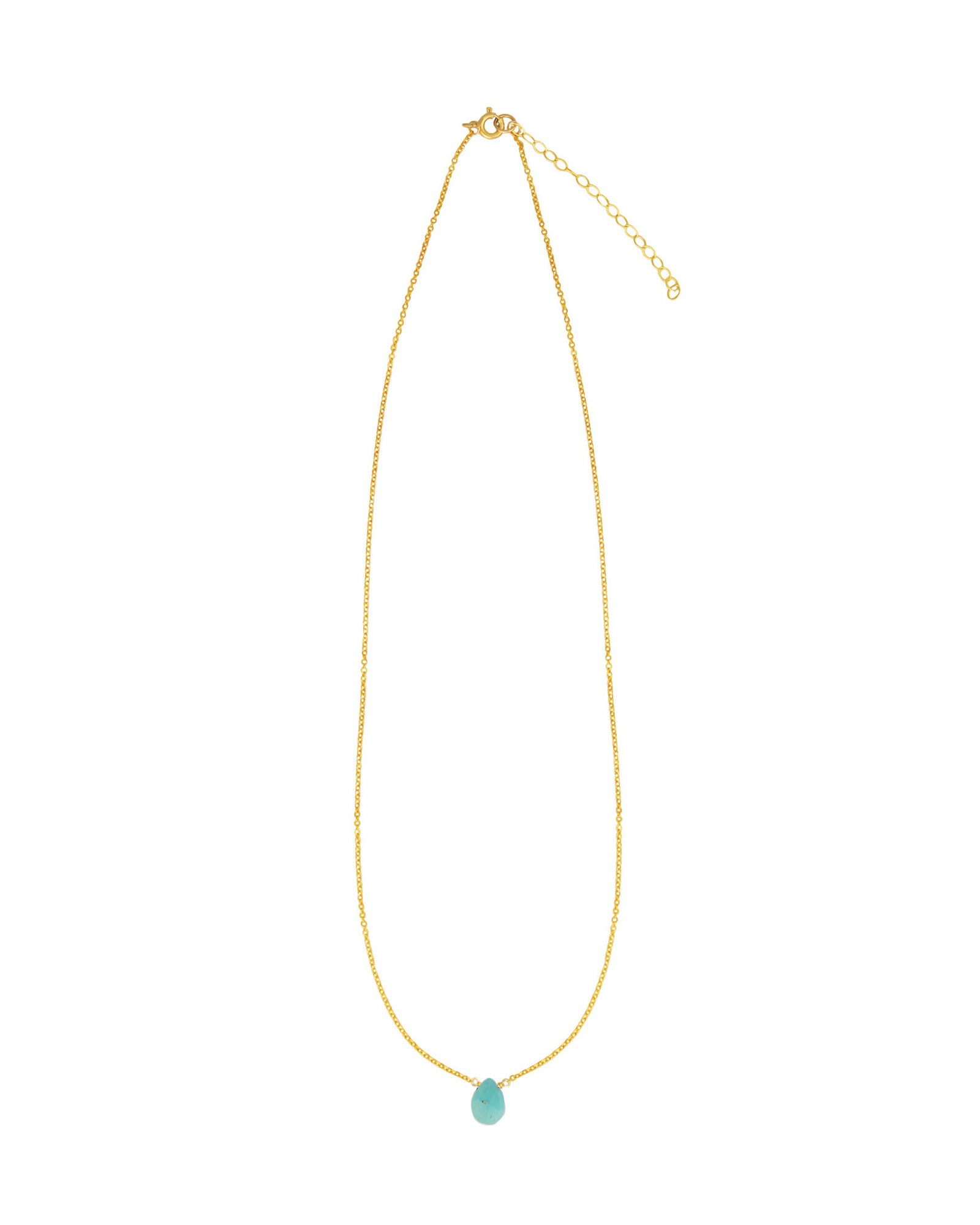 Stoned By Gem Jar-Turquoise Pear Cable Chain Necklace | 6mm-Necklaces-Blue Ruby Jewellery-Vancouver Canada