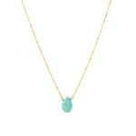 Stoned By Gem Jar-Turquoise Pear Cable Chain Necklace | 6mm-Necklaces-Blue Ruby Jewellery-Vancouver Canada