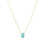 Stoned By Gem Jar-Turquoise Pear Cable Chain Necklace | 6mm-Necklaces-Blue Ruby Jewellery-Vancouver Canada