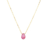 Stoned By Gem Jar-Pink Sapphire Pear Cable Chain Necklace | 6mm-Necklaces-Blue Ruby Jewellery-Vancouver Canada