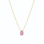 Stoned By Gem Jar-Pink Sapphire Pear Cable Chain Necklace-Necklaces-14k Gold Filled, Pink Sapphire-Blue Ruby Jewellery-Vancouver Canada