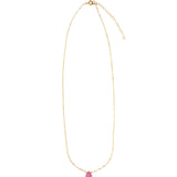 Stoned By Gem Jar-Pink Sapphire Pear Cable Chain Necklace | 6mm-Necklaces-Blue Ruby Jewellery-Vancouver Canada