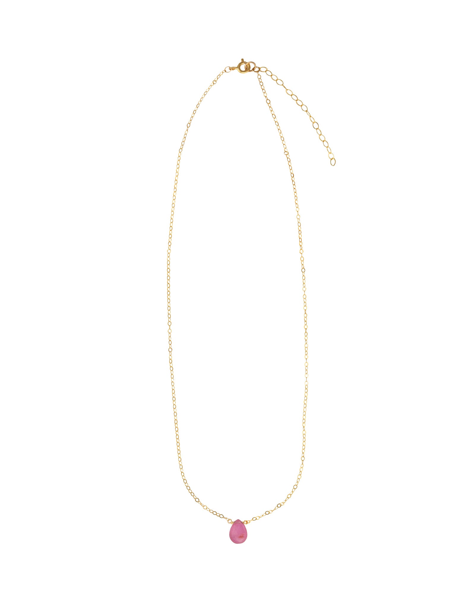Stoned By Gem Jar-Pink Sapphire Pear Cable Chain Necklace | 6mm-Necklaces-Blue Ruby Jewellery-Vancouver Canada
