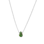 Stoned By Gem Jar-Green Tourmaline Pear Curb Chain Necklace-Necklaces-Sterling Silver, Green Tourmaline-Blue Ruby Jewellery-Vancouver Canada
