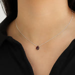 Stoned By Gem Jar-Pear Stone Curb Necklace-Necklaces-Blue Ruby Jewellery-Vancouver Canada