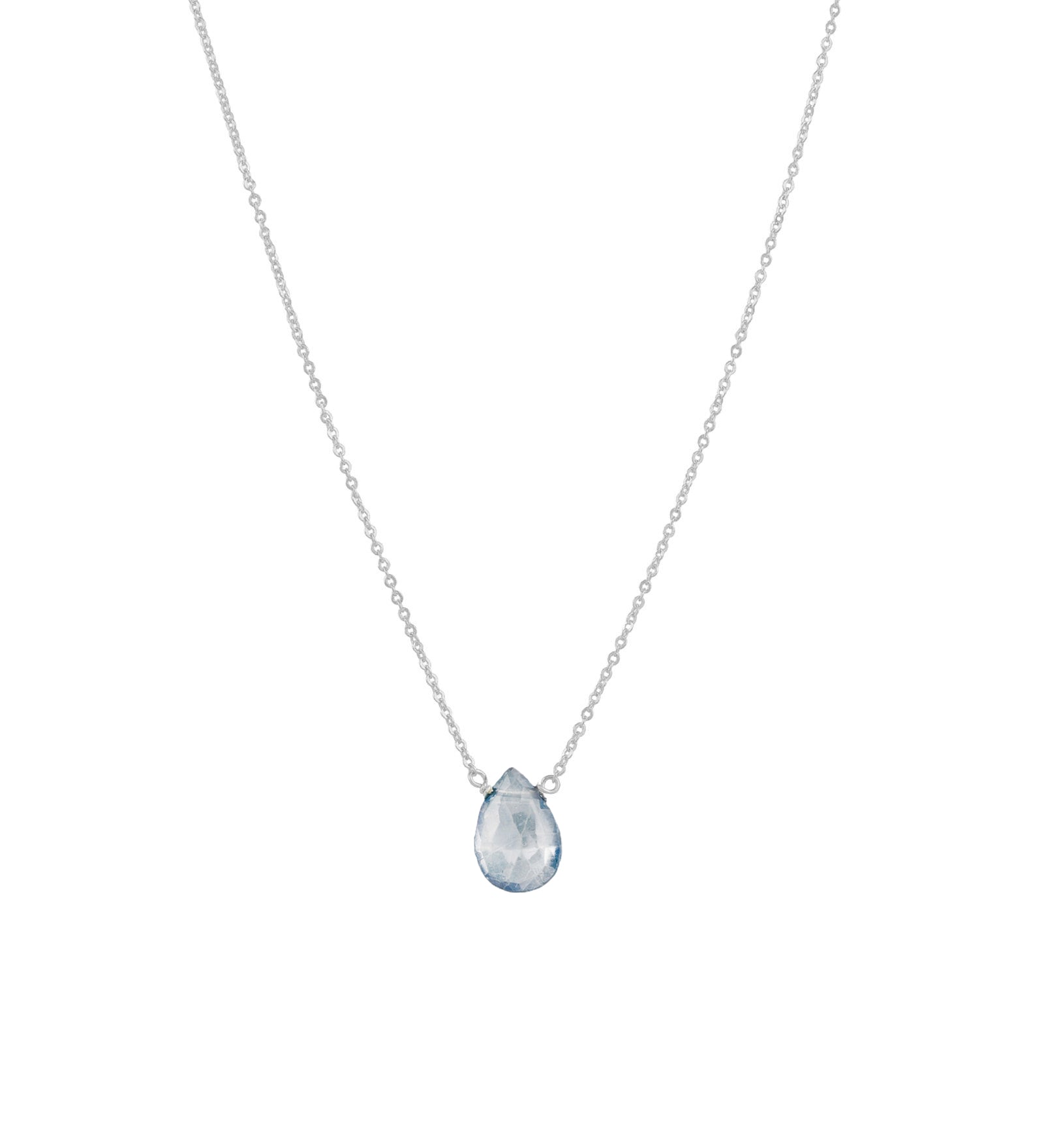 Stoned By Gem Jar-Mystic Blue Topaz Pear Cable Chain Necklace-Necklaces-Sterling Silver, Mystic Blue Topaz-Blue Ruby Jewellery-Vancouver Canada
