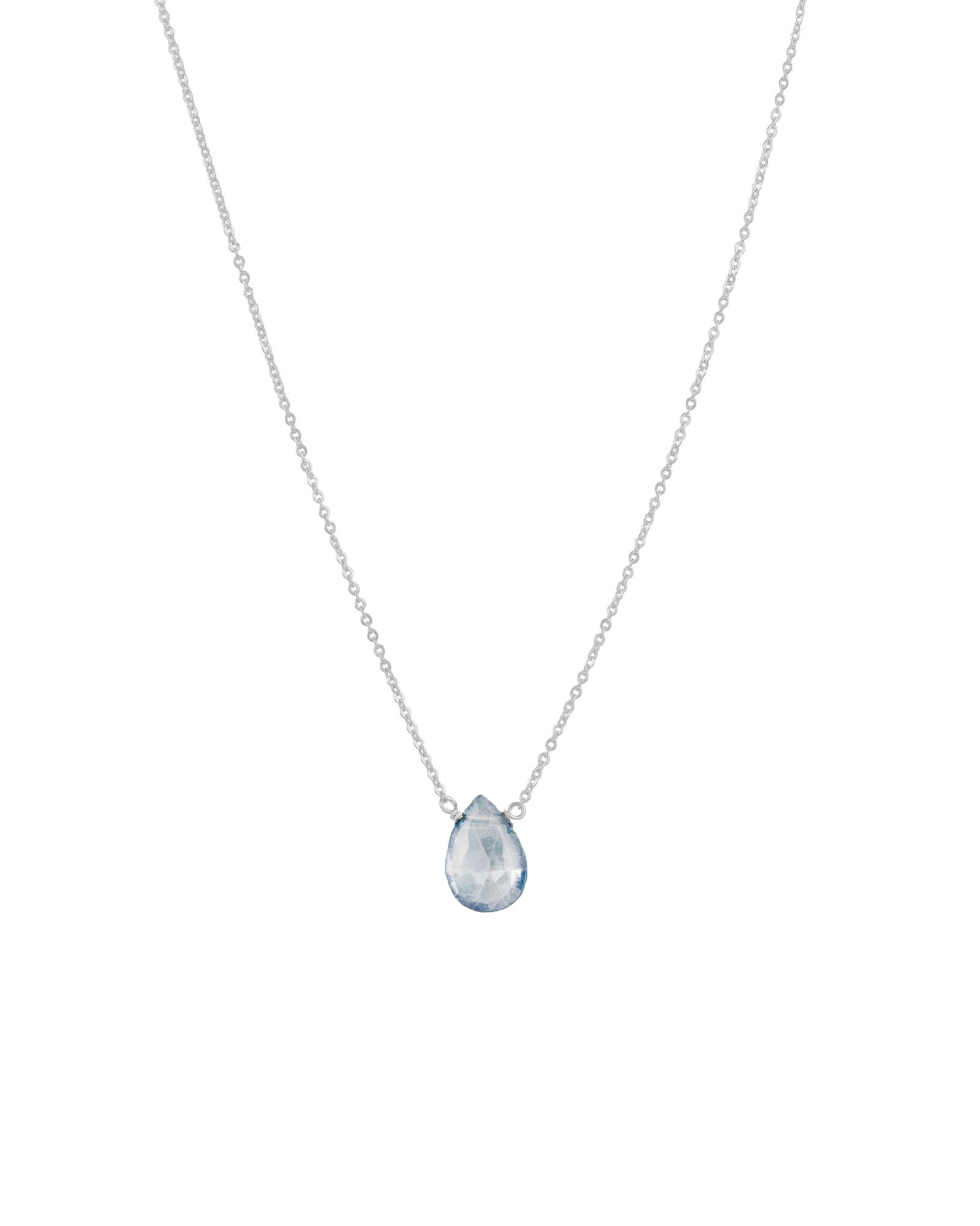 Stoned By Gem Jar-Mystic Blue Topaz Pear Cable Chain Necklace-Necklaces-Sterling Silver, Mystic Blue Topaz-Blue Ruby Jewellery-Vancouver Canada