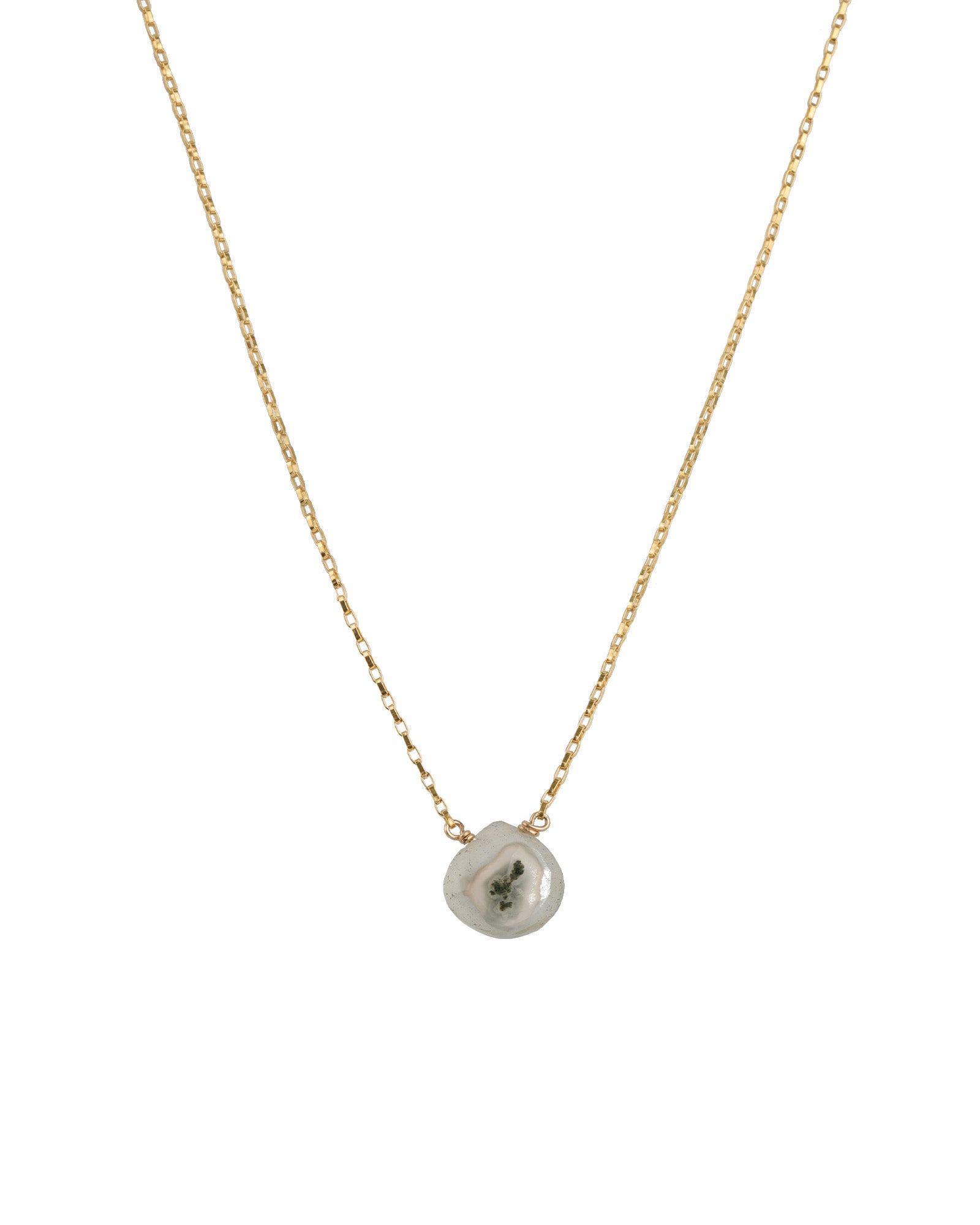 Stoned by Gem Jar-Heart Stone Box Chain Necklace-Necklaces-14k Gold Filled, Peacock Quartz-Blue Ruby Jewellery-Vancouver Canada