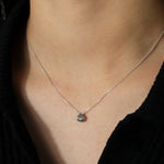 Stoned by Gem Jar-Heart Stone Cable Chain Necklace-Necklaces-Sterling Silver, Labradorite-Blue Ruby Jewellery-Vancouver Canada