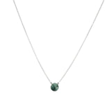 Stoned By Gem Jar-Emerald Heart Cable Chain Necklace-Necklaces-Sterling Silver, Emerald-Blue Ruby Jewellery-Vancouver Canada