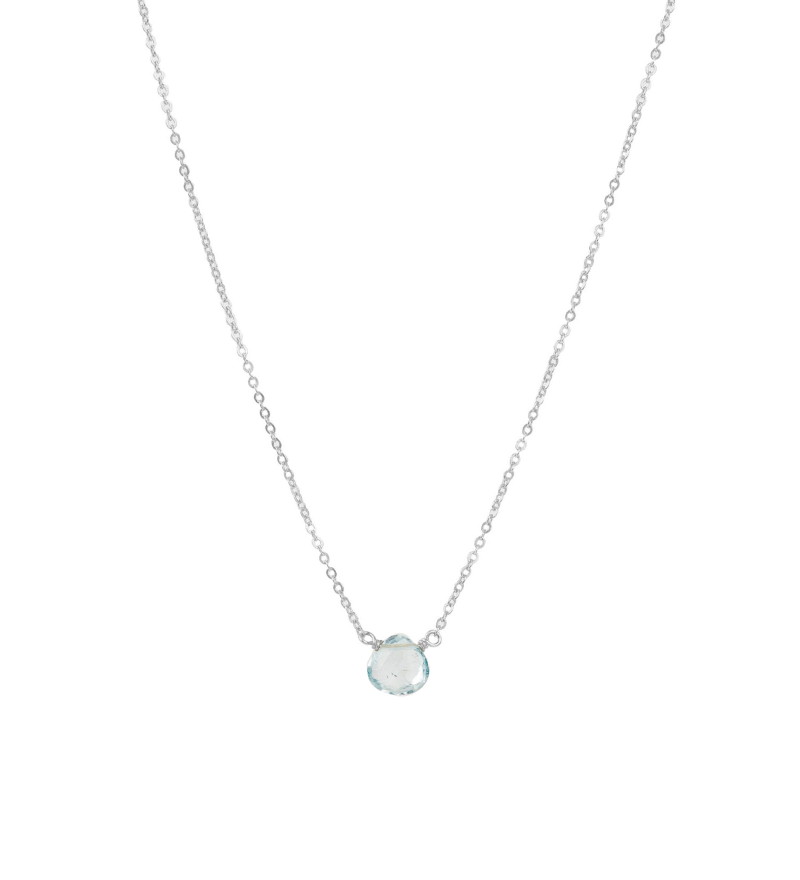 Stoned By Gem Jar-Blue Topaz Heart Cable Chain Necklace-Necklaces-Sterling Silver, Blue Topaz-Blue Ruby Jewellery-Vancouver Canada