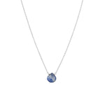 Stoned By Gem Jar-Blue Kyanite Heart Cable Chain Necklace-Necklaces-Sterling Silver, Blue Kyanite-Blue Ruby Jewellery-Vancouver Canada