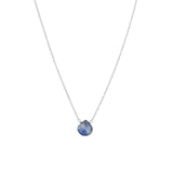 Stoned By Gem Jar-Blue Kyanite Heart Cable Chain Necklace-Necklaces-Sterling Silver, Blue Kyanite-Blue Ruby Jewellery-Vancouver Canada