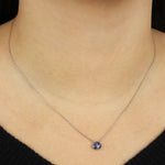 Stoned By Gem Jar-Blue Kyanite Heart Cable Chain Necklace-Necklaces-Blue Ruby Jewellery-Vancouver Canada