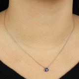 Stoned By Gem Jar-Blue Kyanite Heart Cable Chain Necklace-Necklaces-Blue Ruby Jewellery-Vancouver Canada