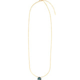 Stoned By Gem Jar-London Blue Topaz Heart Cable Chain Necklace-Necklaces-Blue Ruby Jewellery-Vancouver Canada