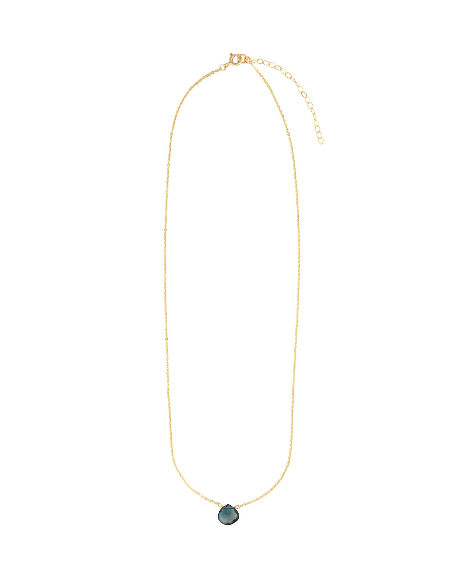 Stoned By Gem Jar-London Blue Topaz Heart Cable Chain Necklace-Necklaces-Blue Ruby Jewellery-Vancouver Canada