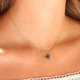 Stoned By Gem Jar-London Blue Topaz Heart Cable Chain Necklace | 8mm-Necklaces-Blue Ruby Jewellery-Vancouver Canada