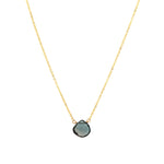 Stoned By Gem Jar-London Blue Topaz Heart Cable Chain Necklace | 8mm-Necklaces-Blue Ruby Jewellery-Vancouver Canada