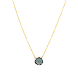 Stoned By Gem Jar-London Blue Topaz Heart Cable Chain Necklace | 8mm-Necklaces-Blue Ruby Jewellery-Vancouver Canada
