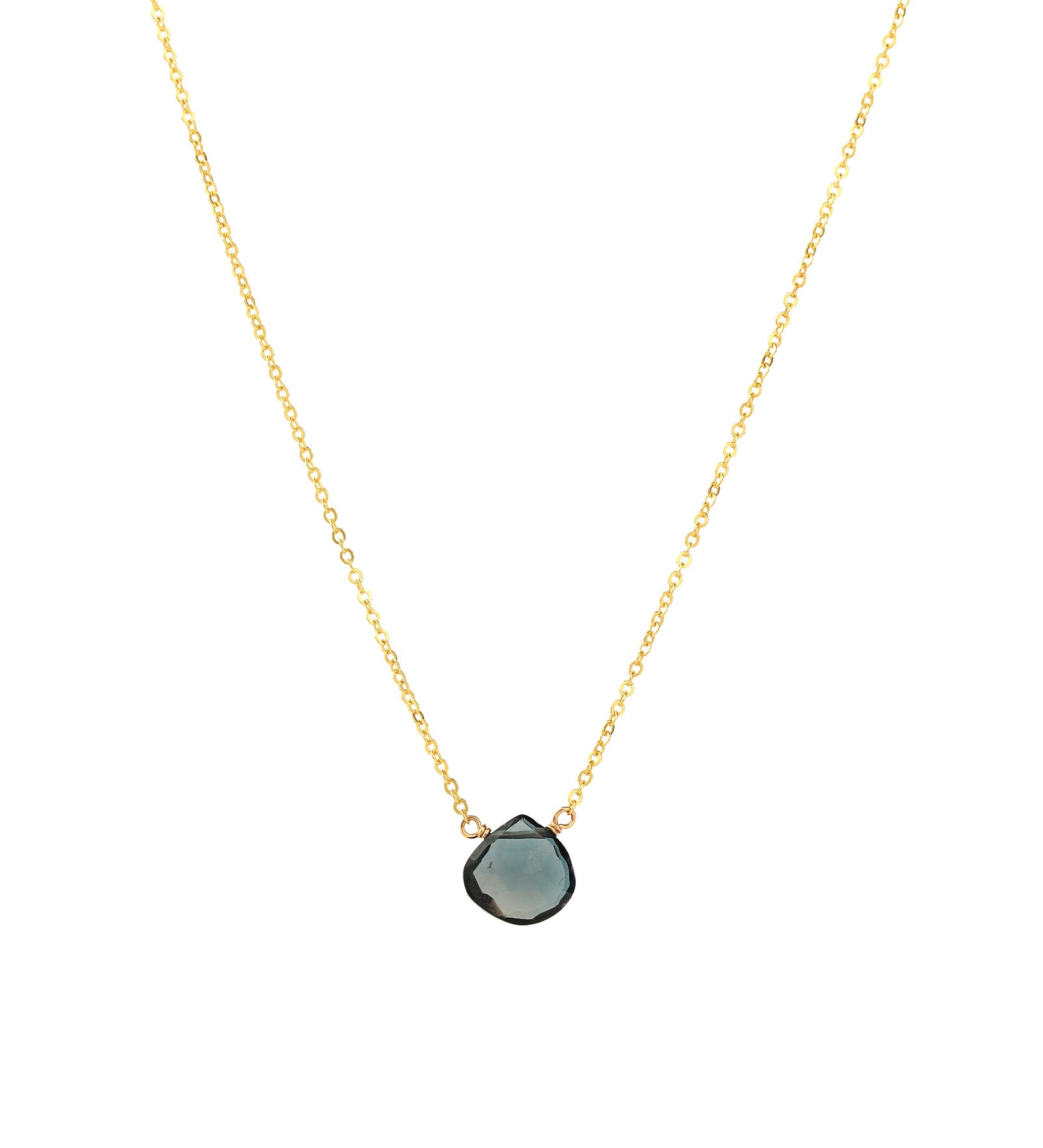 Stoned By Gem Jar-London Blue Topaz Heart Cable Chain Necklace | 8mm-Necklaces-Blue Ruby Jewellery-Vancouver Canada