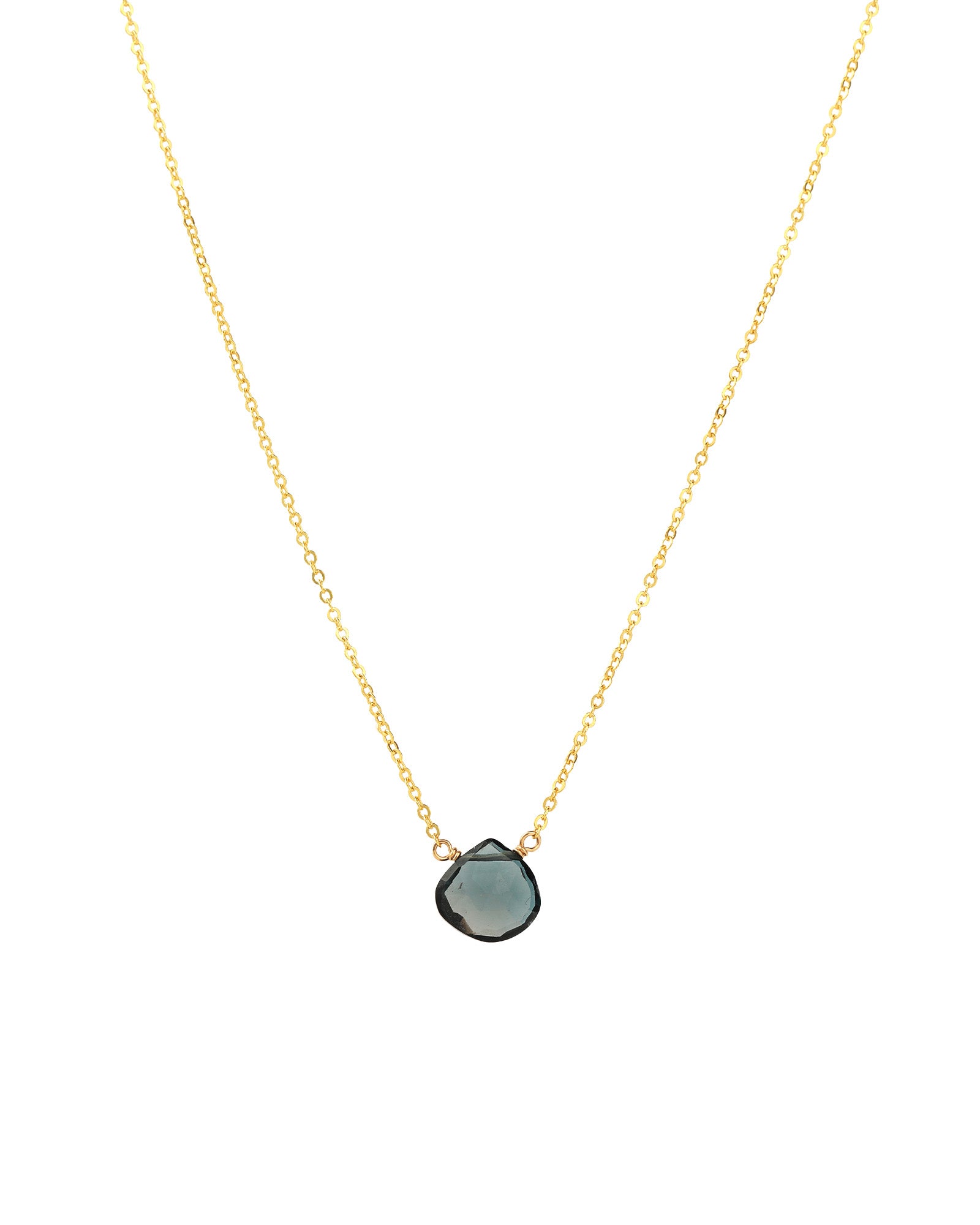 Stoned By Gem Jar-London Blue Topaz Heart Cable Chain Necklace | 8mm-Necklaces-Blue Ruby Jewellery-Vancouver Canada