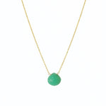 Stoned By Gem Jar-Chrysoprase Heart Curb Chain Necklace-Necklaces-14k Gold Filled, Chrysoprase-Blue Ruby Jewellery-Vancouver Canada