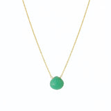 Stoned By Gem Jar-Chrysoprase Heart Curb Chain Necklace-Necklaces-14k Gold Filled, Chrysoprase-Blue Ruby Jewellery-Vancouver Canada