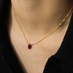 Stoned by Gem Jar-Marquise Stone Cable Necklace-Necklaces-14k Gold Filled, Garnet-Blue Ruby Jewellery-Vancouver Canada